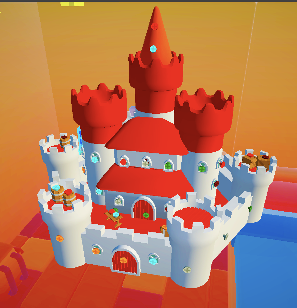 Unscrew VR – red and white castle toy